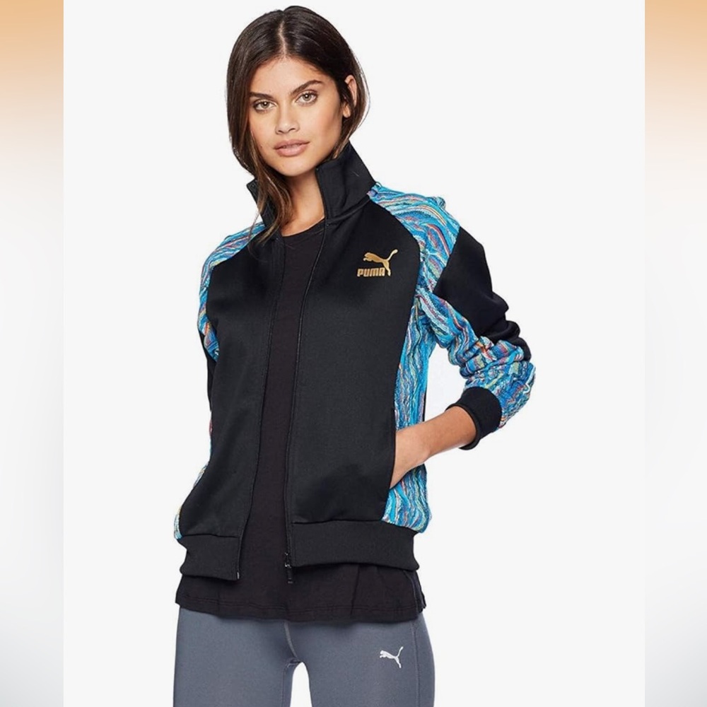 Puma Coogi X Women’s Black Full Zip Jacket with Blue Accents